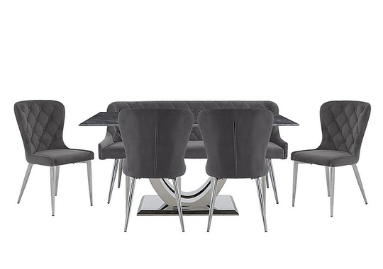 Donnie Dining Table, Bench and 4 Chairs