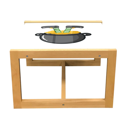 Leprechaun Coffee Table, Upside Down Funny Elf Legs In A Pot Full Of Coins, Acrylic Glass Center Table With Wooden Frame For Offices Dorms Grey Multic