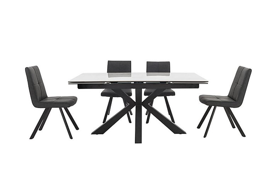 Phoenix Dining Table and 4 Dining Chairs - Grey