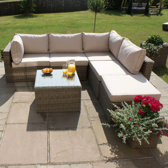 Dawyn Square Rattan Corner Sofa Set