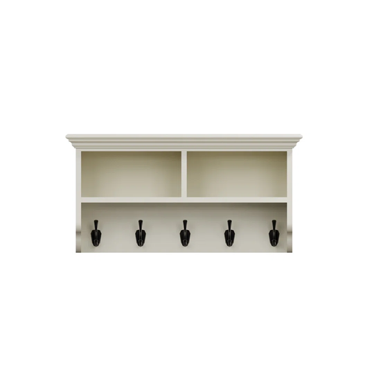 Painted Hall Shelf With 5 Hooks Charcoal Grey