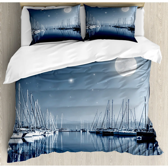Shah Blue 100% Brushed Microfibre Duvet Cover Set
