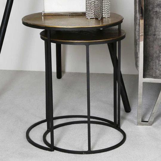 2 Piece Nesting Side Table for Living Room Furniture, 50cm Sofa side Table, End Table