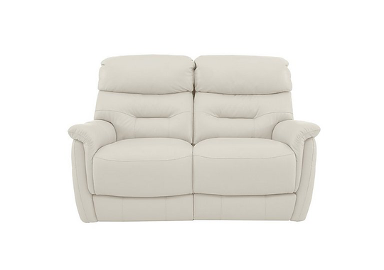 Chicago 2 Seater Leather Battery Recliner Sofa - White- World of Leather