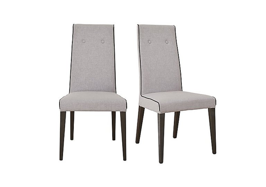 ALF - St Moritz Pair of Fabric Upholstered Dining Chairs - Grey