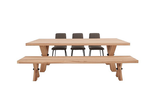Bodahl - Odin Dining Table with 3 Timm Faux Leather Dining Chairs and a Dining Bench Dining Set - 220-cm