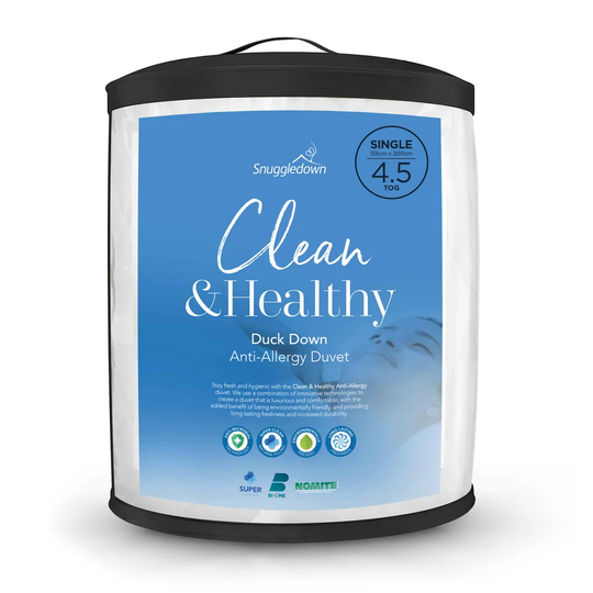 Snuggledown Clean & Healthy Duck Down 4.5 Tog Summer Duvet