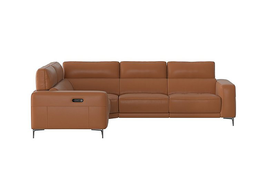Adama Leather Corner Sofa - Brown- World of Leather