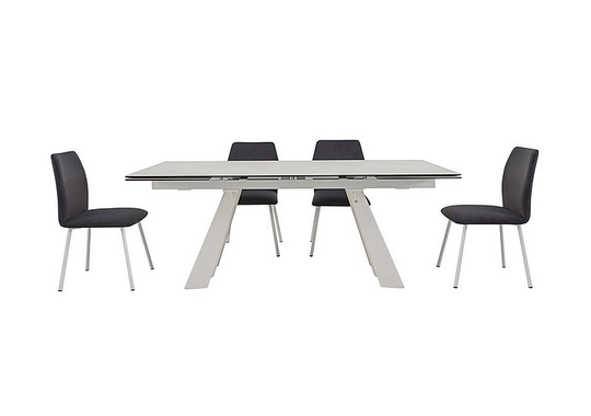 Connubia by Calligaris - Wings Extending Dining Table and 4 Fixed Fabric Chairs - 200-cm