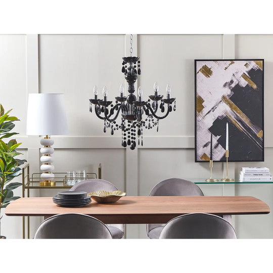 6 Light Chandelier Black Kalang L