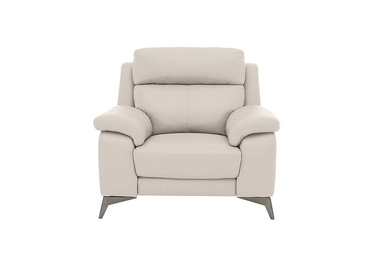 Missouri Leather Recliner Armchair with Power Headrest - White- World of Leather