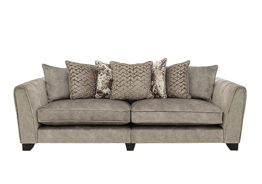 Ariana 4 Seater Fabric Pillow Back Sofa - Beige