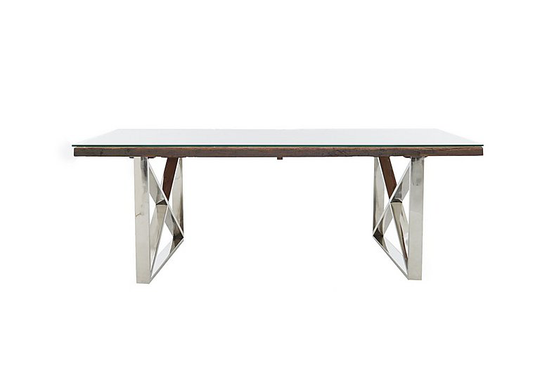 Chennai Dining Table with X-Shaped Legs - 180-cm - Brown