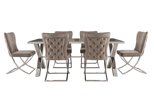 Vanquish Large Dining Table and 6 Dining Chairs