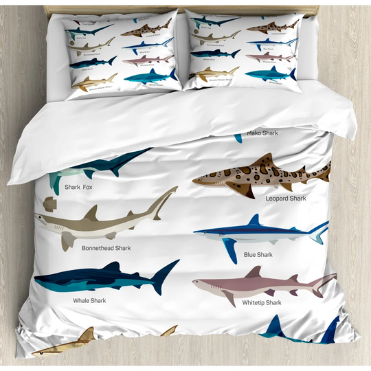 Mila White/Blue/Brown Microfibre 350 TC Duvet Cover Set