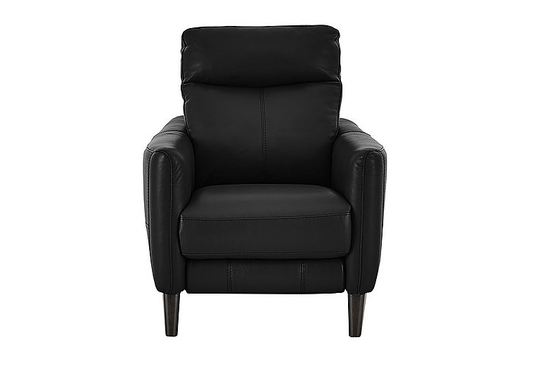 Compact Collection Petit Leather Recliner Armchair - Black- World of Leather