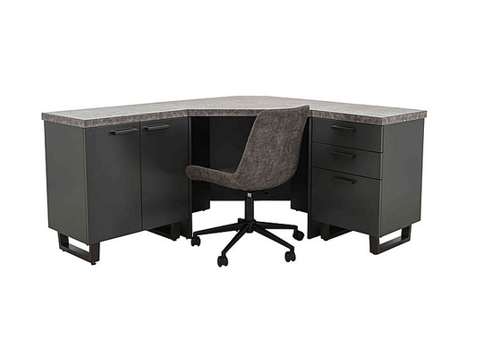 Moon Corner Desk, Filing Cabinet, 2 Door Storage Unit and Rocket Office Chair