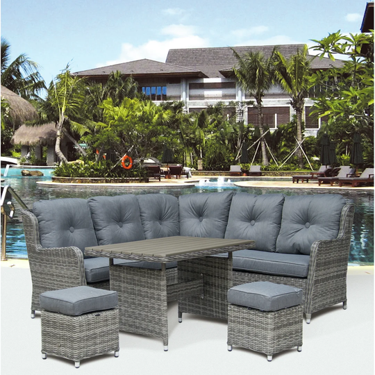 Vandeventer 6 Seater Rattan Corner Sofa Set