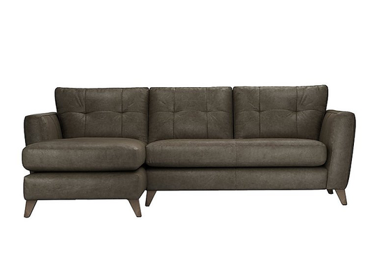 The Lounge Co. - Hermione Leather Corner Sofa with Chaise End - Mink
