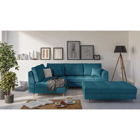 Scandinavian and Modern Knutsford Corner Sofa with Footstool