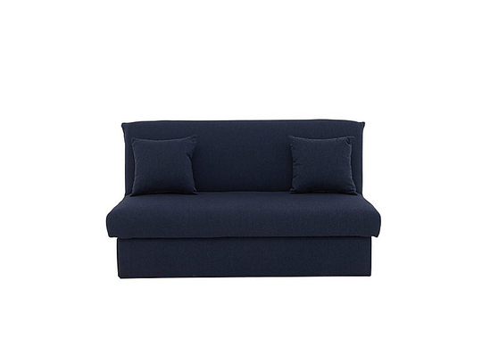 Versatile 2 Seater Fabric Sofa Bed No Arms - Blue