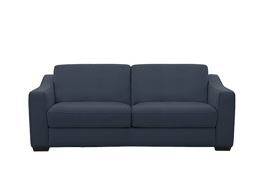 Optimus 3 Seater Leather Sofa - Blue- World of Leather