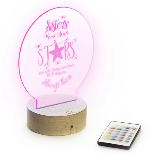 LED Colour Changing Light: Sisters Are Like Stars... Design