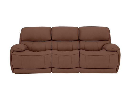 Relax Station Rocco 3 Seater Fabric Power Rocker Sofa with Power Headrests - Brown