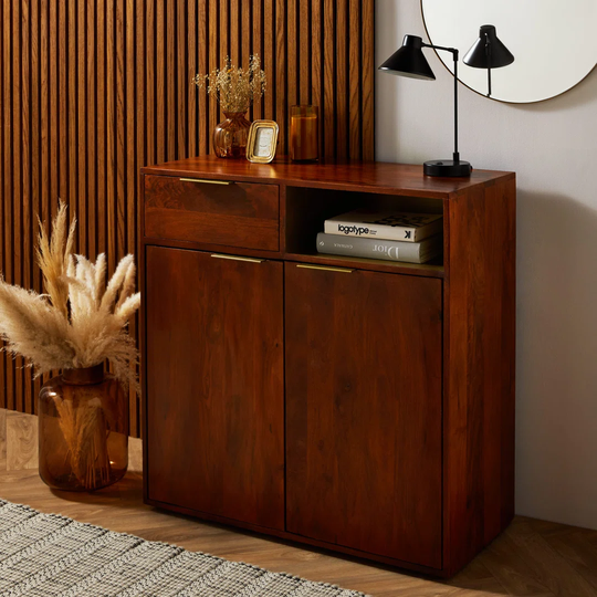 91 Cm Wide 1 Drawer Solid Wood Sideboard