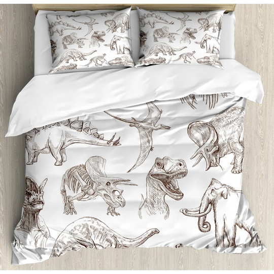 Laddonia Brown/White Microfibre 350 TC Farmhouse / Country Duvet Cover Set