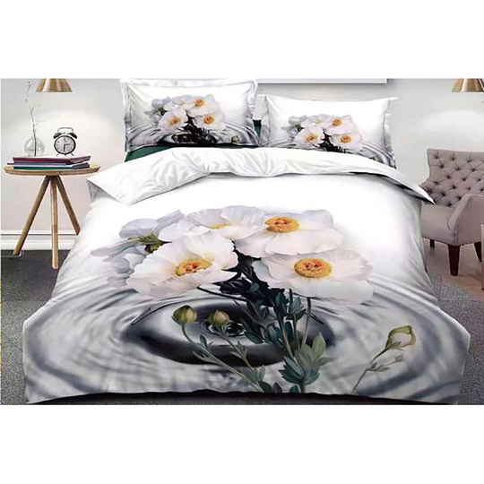 Evenson Green/White/Yellow Microfibre 180 TC Duvet Cover Set