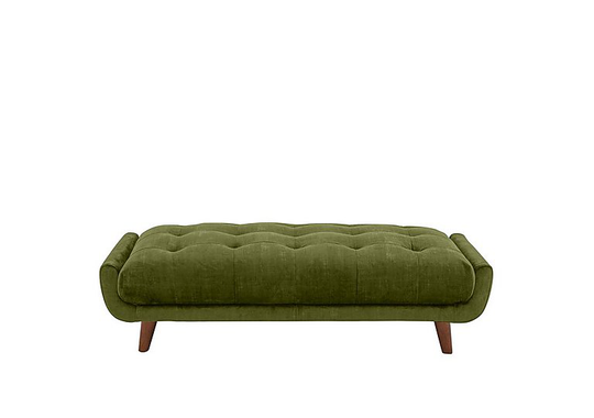 Rene Large Fabric Footstool - Green