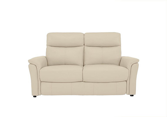 Compact Collection Piccolo 2 Seater Leather Static Sofa - Beige- World of Leather