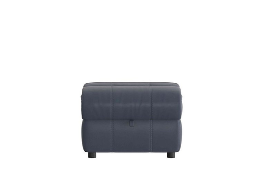 Link Leather Footstool - Blue- World of Leather