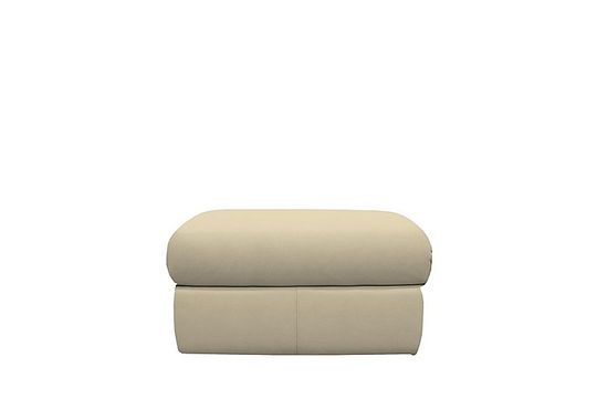 G Plan - Kingsbury Leather Storage Footstool - Beige
