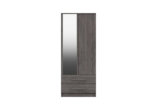 London Bedrooms Blackfriars - Blackfriars 2 Door 2 Drawer Wardrobe with Mirror