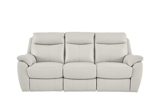 Snug 3 Seater Leather Power Recliner Sofa - White- World of Leather