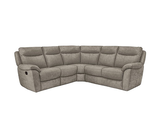 Snug Fabric Power Recliner Corner Sofa - Mink