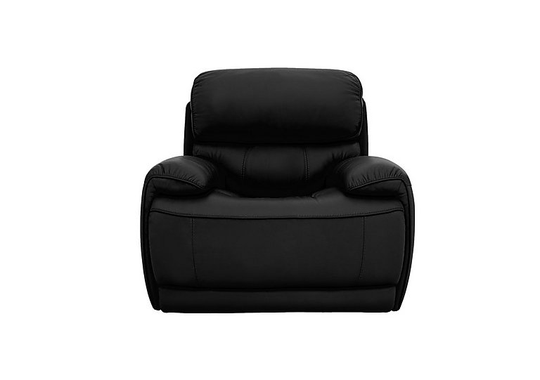 Relax Station Rocco Leather Power Rocker Armchair with Power Headrests - Black- World of Leather