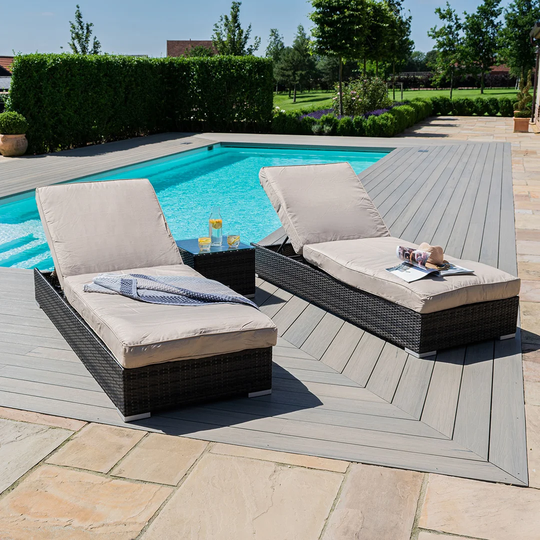 Sandoval Rattan Sunlounger Set