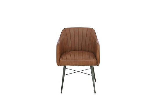 Max Leather Dining Chair - Brown