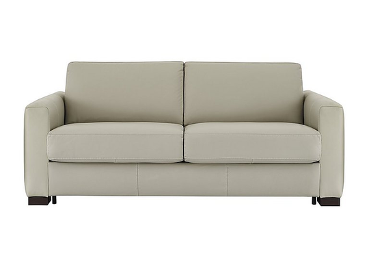 Nicoletti - Alcova 3 Seater Leather Sofa Bed with Box Arms - Grey