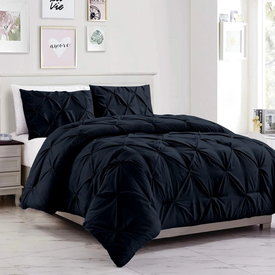 Black Microfibre 250 TC Duvet Cover Set