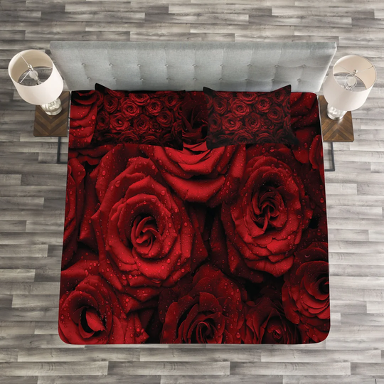 Adelson Black/Red Bedspread Set with Pillow Sham