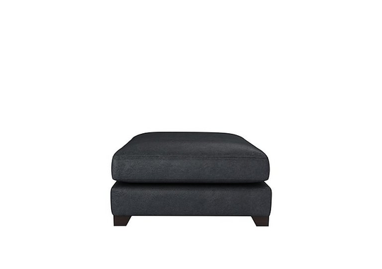 The Lounge Co. - Lorrie Leather Footstool - Black