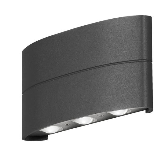 KONSTSMIDE LED Wall Light Chieri 2X6w Anthracite in , 9.5 H x 4 W