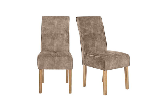 Furnitureland - California Pair of Velvet Fabric Dining Chairs