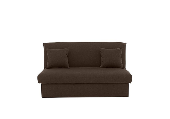 Versatile Small 2 Seater Fabric Sofa Bed No Arms - Brown