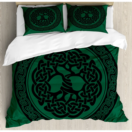 Stoutland Green/Black Microfiber 350 TC Modern & Contemporary Duvet Cover Set