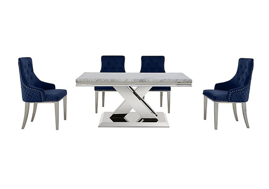 Dolce Small Dining Table and 4 Button Back Chairs